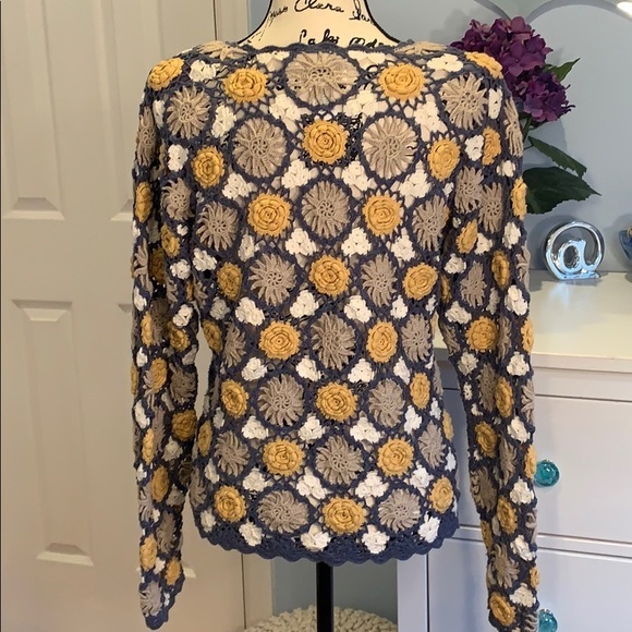 Vintage Express Tricot Crochet Knit Sweater Small - Picture 2 of 6